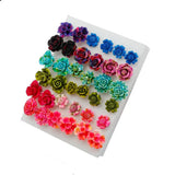 HSF Marketplace multicolor crystal cartoon star and moon hypoallergenic plastic stud earrings set for women and girls