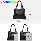 Genuine soft PU leather handbag for women, vintage shoulder tote bag with large capacity, luxury designer style from HSF Marketplace