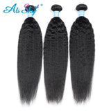 Alisky Peruvian Hair Bundles Kinky Straight Hair Bundles With 5x5 Closure Remy Human Hair Extension 5x5 Closure with Bundles