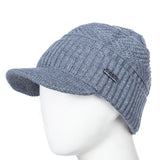 Women's HSF Marketplace warm winter beanie hat with fur lining, brim, and thick knitted design