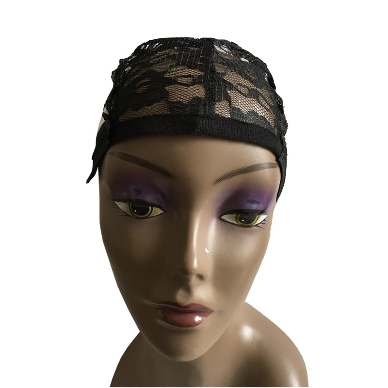5 Pcs Black Plastic Wig Making Cap for Machine Wigs Hair Net with Adjustable Strap Wig Net