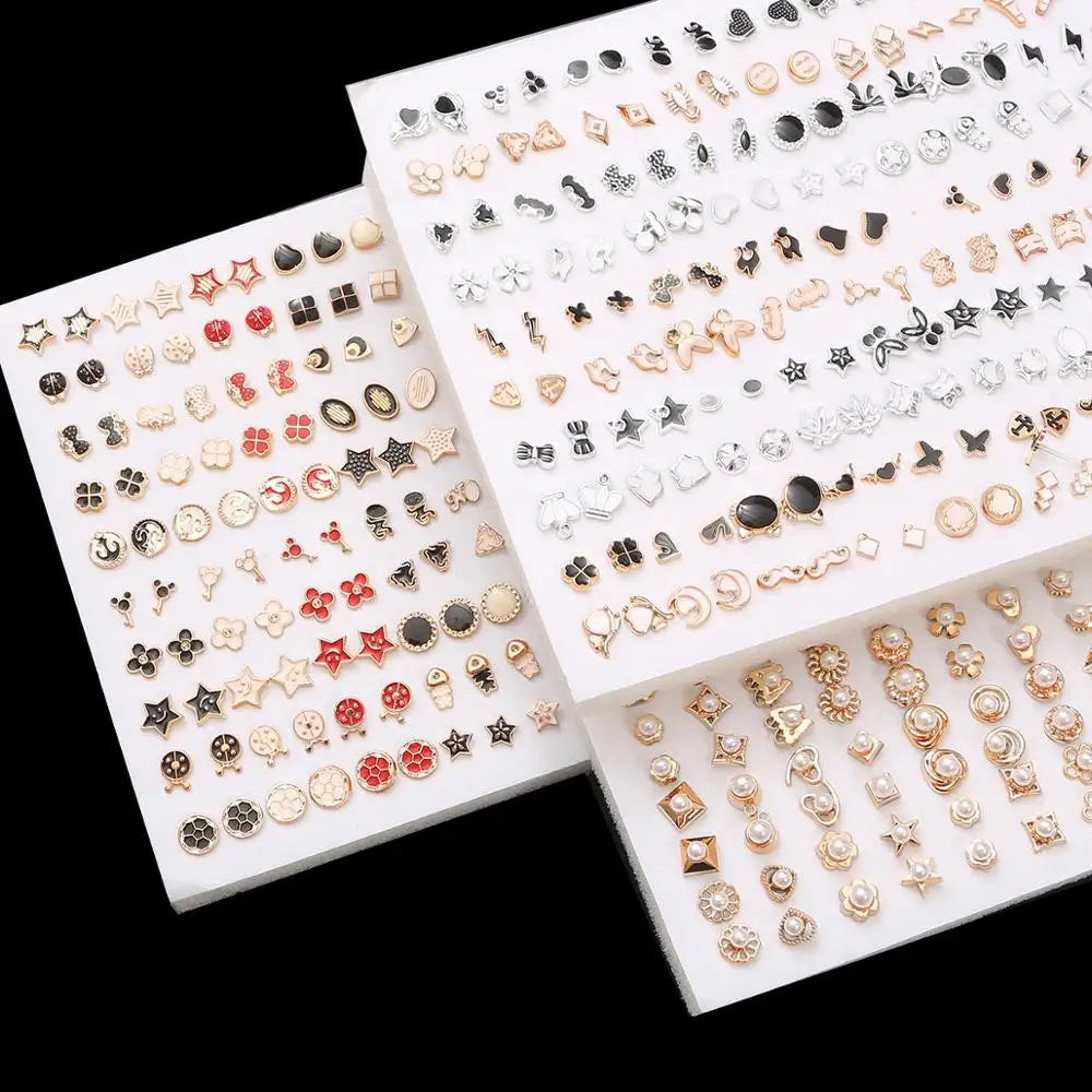 Heart and star small stud earrings set for women and girls by HSF Marketplace