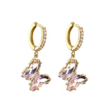 Crystal butterfly hoop earrings for women, sweet and elegant HSF Marketplace jewelry design