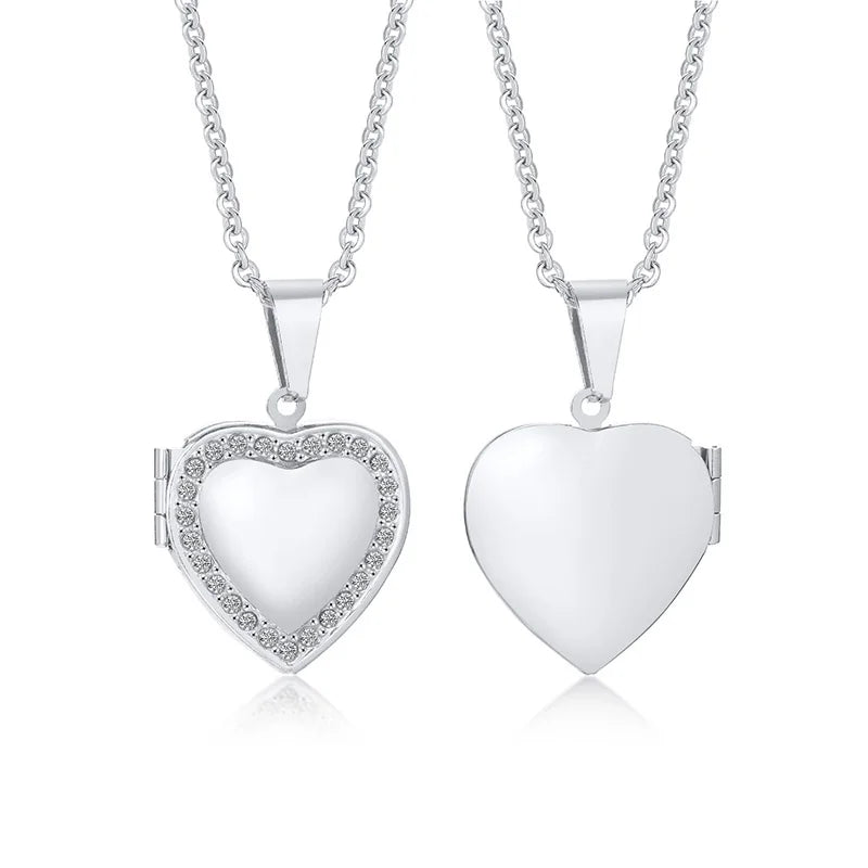 Floral oval heart locket pendant necklace for women by HSF Marketplace, jewelry with delicate flower detailing