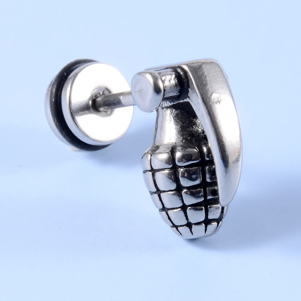 Surgical steel punk gothic earrings for men and women by HSF, featuring bold edgy designs