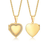 Floral oval heart locket pendant necklace for women by HSF, featuring a delicate floral design.