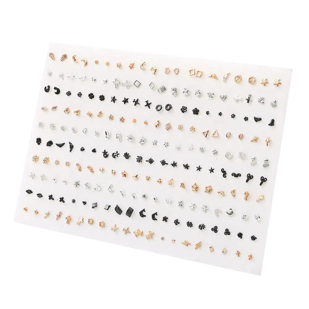 HSF Marketplace heart and star small stud earrings set for women and girls, jewelry on a white background
