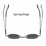 Retro vintage round polarized sunglasses for men and women with black lenses, alloy metal frame, UV400 protection, stylish designer eyewear