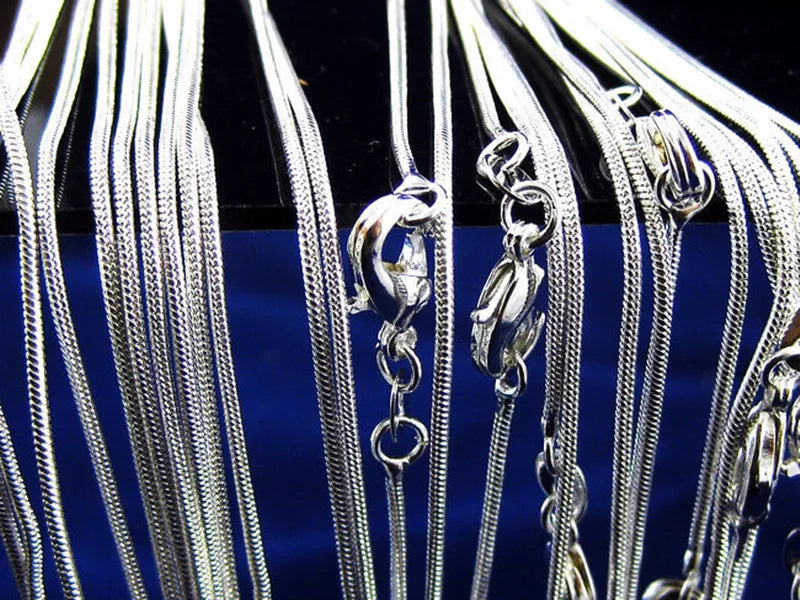 925 sterling silver snake chain necklace set, 5-piece jewelry collection by HSF Marketplace