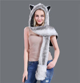 Women's faux fur scarf, hat and glove set by HSF Marketplace for winter warmth