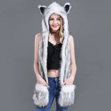 Faux fur women’s winter scarf, hat and glove set in a cozy matching design by HSF Marketplace