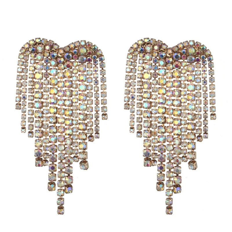 Heart chandelier earrings with sparkling rhinestones in a trendy drop design gkj pl mnb vcxz qwer asdf zxcv lkjh tyui o