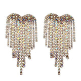 Heart chandelier earrings with sparkling rhinestones in a trendy drop design gkj pl mnb vcxz qwer asdf zxcv lkjh tyui o