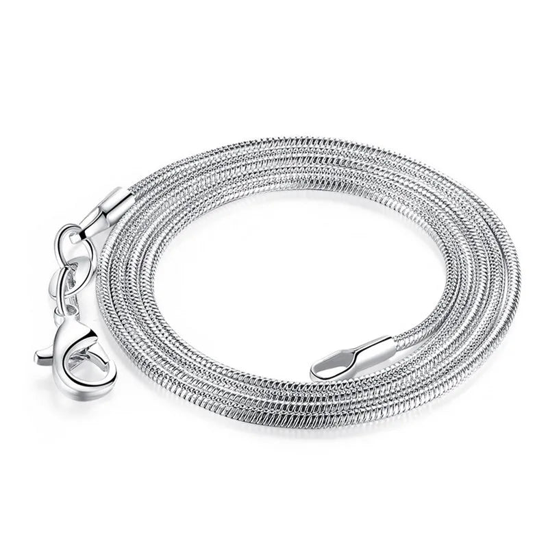 925 sterling silver snake chain necklace set, 5-piece jewelry collection by HSF Marketplace