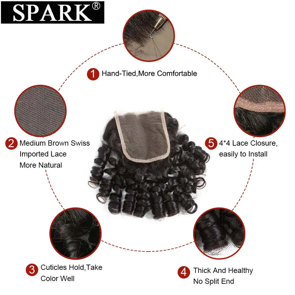Ombre Brazilian human hair bundles with closure for loose curly styles by HSF Marketplace
