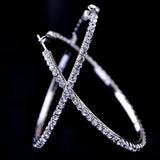 2018 New large crystal hoop earrings, 30-100mm CZ basketball wives hip hop jewelry from HSF Marketplace