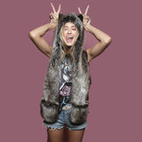 HSF Marketplace faux fur women’s scarf, hat and glove set for winter warmth
