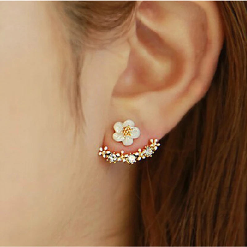 Cute cherry blossom flower stud earrings for women by HSF Marketplace