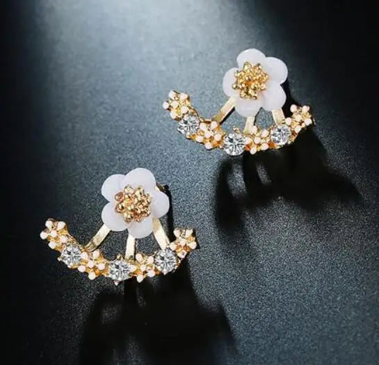 Cute cherry blossoms flower stud earrings for women by HSF Marketplace