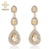 Champagne crystal drop earrings by HSF Marketplace for elegant wedding looks