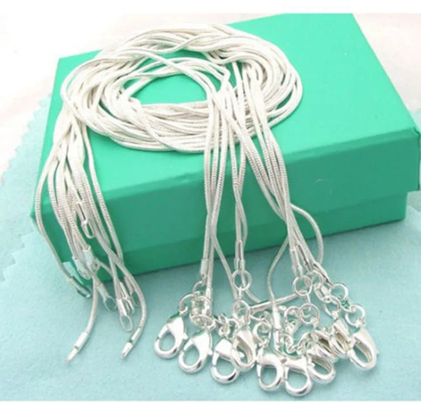 925 sterling silver snake chain necklace set, five-piece jewelry collection by HSF Marketplace