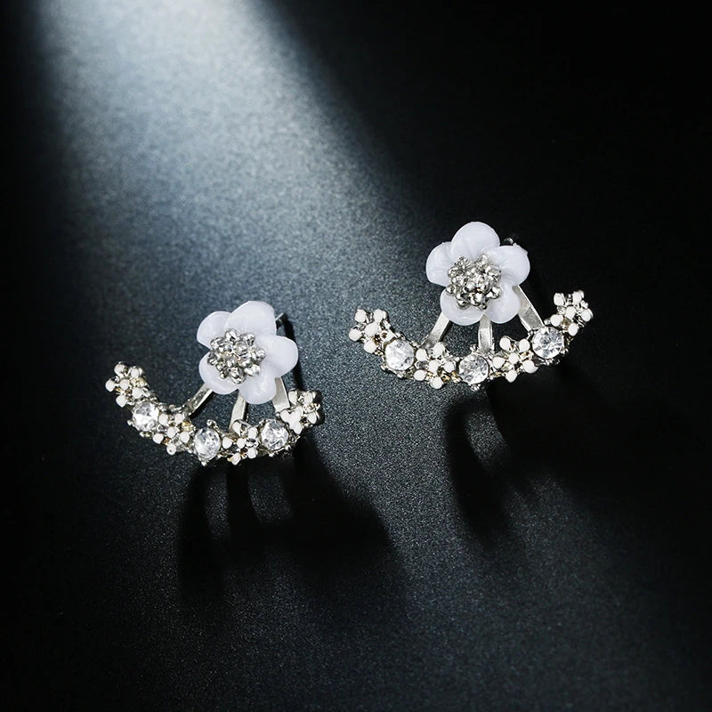 Cute cherry blossom flower stud earrings for women, HSF Marketplace jewelry visibly featuring pink floral petals