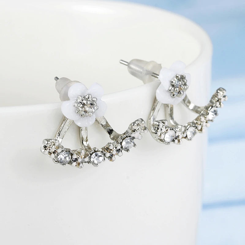 Cute cherry blossom flower stud earrings for women by HSF Marketplace