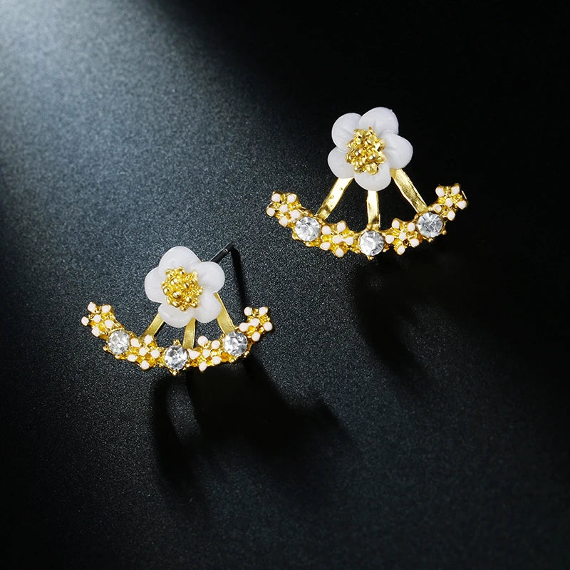Cute cherry blossoms flower stud earrings for women by HSF Marketplace