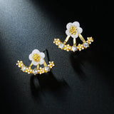 Cute cherry blossoms flower stud earrings for women by HSF Marketplace