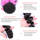 Bundles with Frontal Bundles Human Hair with Brazilian Loose Wave Closure Ear To Ear Lace Frontal Virgin Raw Hair Natural Color