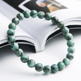 Genuine Natural Green Emerald Crystal Round Beads Bracelet 7mm 8mm 9mm 10mm Gemstone Women Stone Rarest Bracelet Jewelry AAAAA