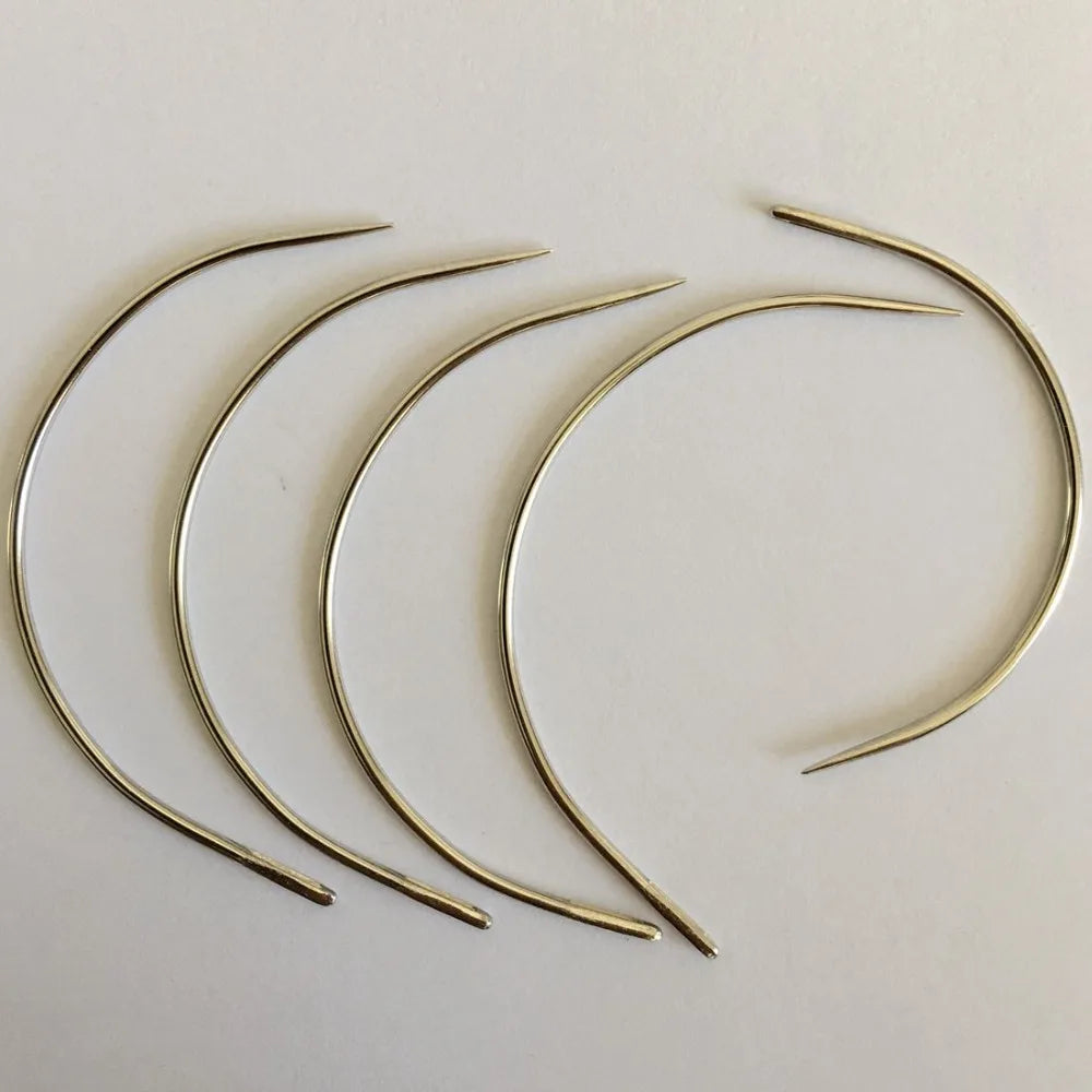 25 Pcs/Bag Large 9cm C Shape Curved Needles Wig Making Crochet Braids Ventilating Hair Weaving Needle