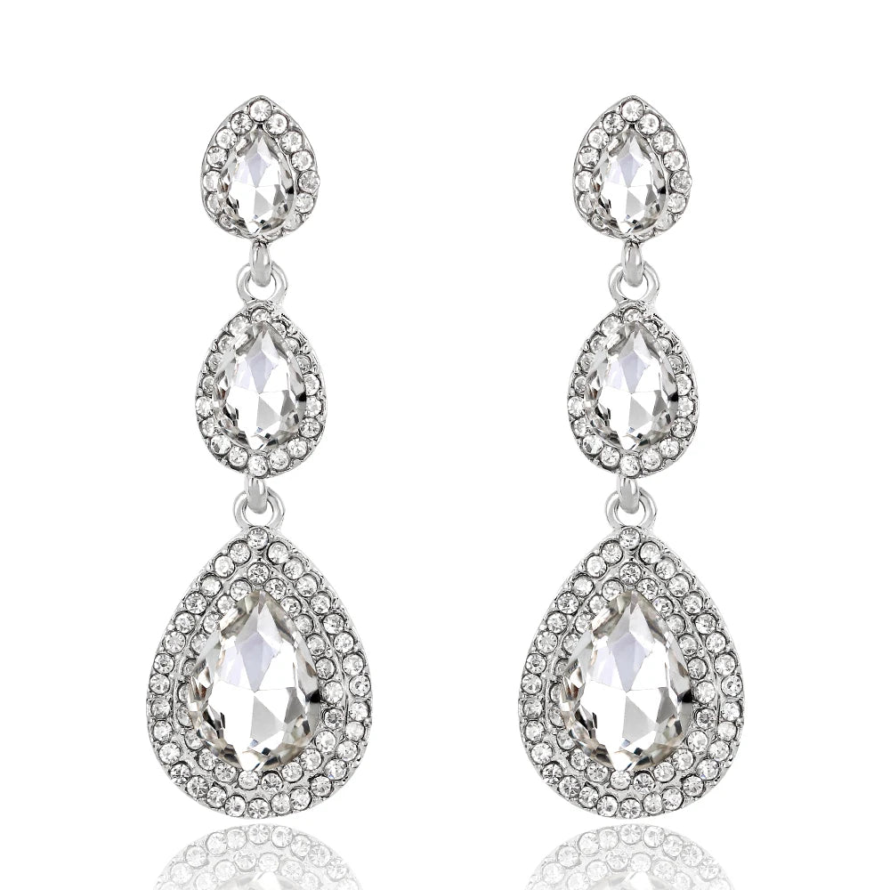 HSF Marketplace champagne crystal drop earrings for elegant wedding looks