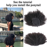 Afro Kinky Curly Ponytail Remy Hair Pieces For Women Natural Black Clip In Ponytails Drawstring Human Hair Dolago Products