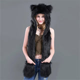 Faux fur women’s winter scarf, hat and glove set by HSF Marketplace for cold-weather warmth
