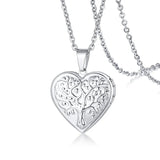Floral oval heart locket pendant necklace for women, HSF Marketplace jewelry, gold-tone floral design