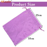 HSF Marketplace silk wig bags for hair extensions, satin drawstring storage bags for wig and bundle organization
