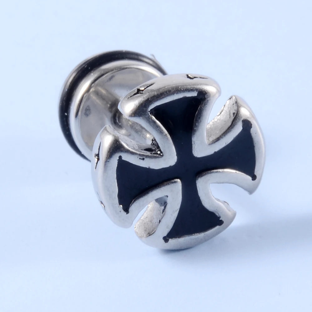Surgical steel punk gothic earrings for men and women, HSF Marketplace jewelry with dark edgy design