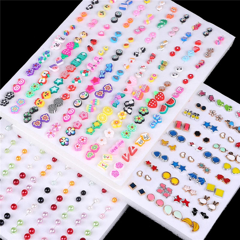 Heart and star small stud earrings set by HSF Marketplace for women and girls