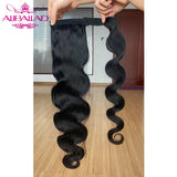 Brazilian body wave human hair wrap-around ponytail extension with clip-in attachment, 120g