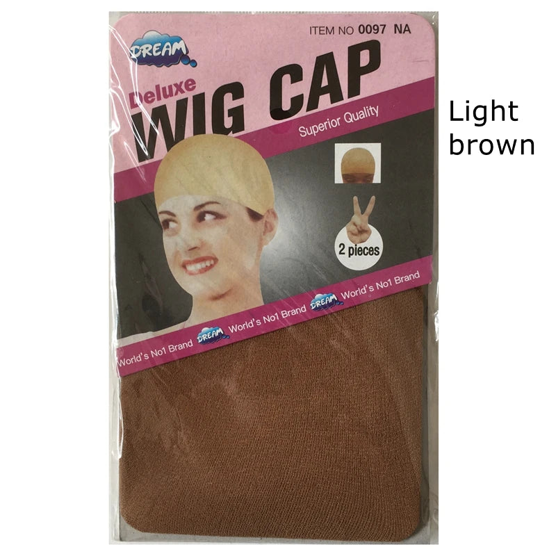Stretchable brown wig caps, 10-piece set for easy weaving by HSF Marketplace