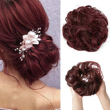HSF Marketplace synthetic messy curly hair bun extension scrunchie for women’s chignon updo