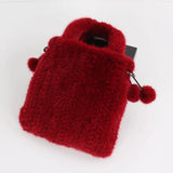 Genuine mink fur handbag by HSF Marketplace, stylish shoulder bag with cross-body and top-handle options for women.