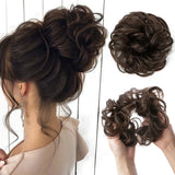 HSF Marketplace synthetic messy curly hair bun extension scrunchie hairpiece for women updo hairstyle