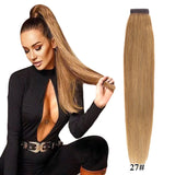 Brazilian Remy human hair clip-in ponytail extension, thick straight wrap-around hairpiece, 30–75cm