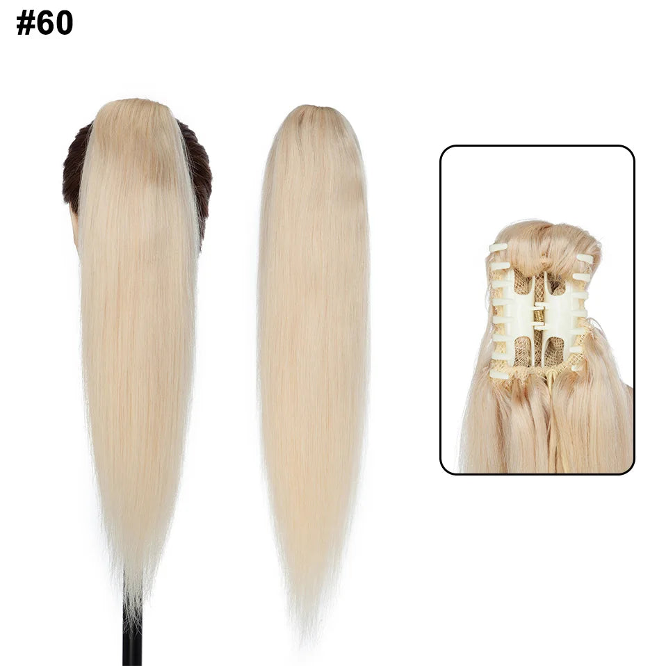 S-noilite human hair claw clip ponytail extension in natural black, blonde, and brown shades