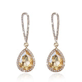 Champagne crystal drop earrings by HSF Marketplace for elegant wedding looks