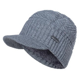 Women's fur-lined knitted beanie hat with brim, warm soft winter cap for men and women by HSF Marketplace