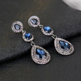 Champagne crystal drop earrings by HSF Marketplace for elegant wedding looks