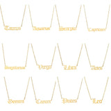 Stainless Steel 12 Zodiac Constellation Necklaces Letter Aquarius Aries Gemini Pisces Leo Sagittarius Pendant Necklace for Women